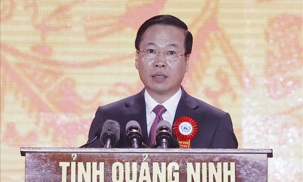 Chủ tịch nước Võ Văn Thưởng phát biểu tại Lễ kỷ niệm 60 năm thành lập tỉnh Quảng Ninh