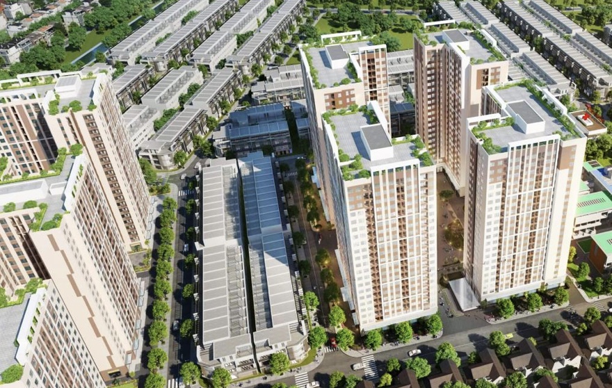 Phối cảnh dự án Chung cư nhà ở xã hội Khu đô thị xanh Bàu Tràm Lakeside.