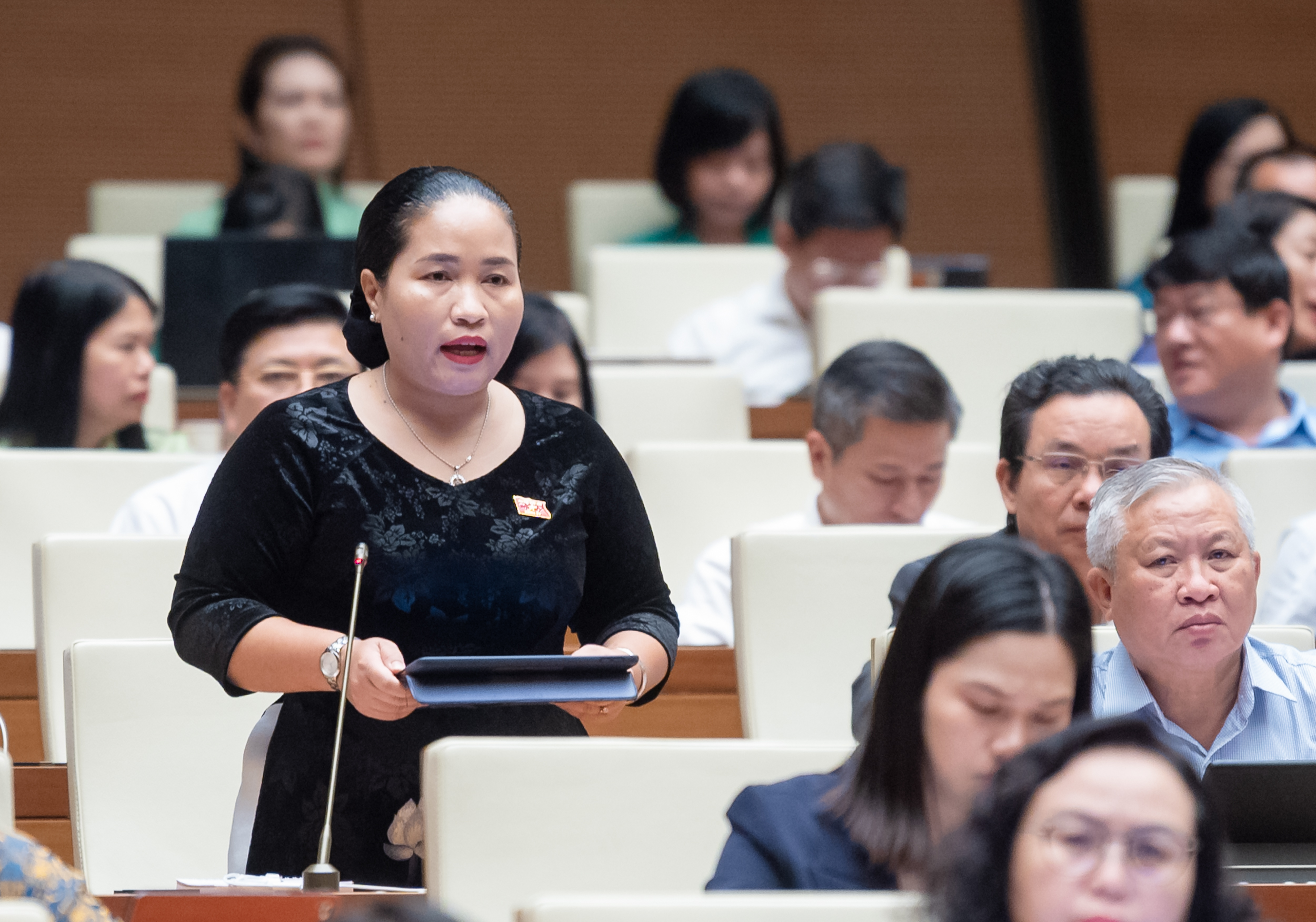 Đại biểu Chamal&eacute;a Thị Thủy, Đo&agrave;n Đại biểu Quốc hội tỉnh Ninh Thuận. Ảnh - Quochoi.vn.