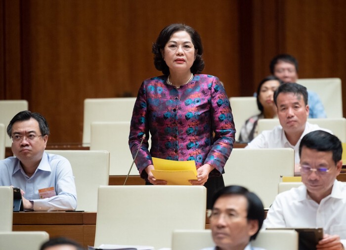 Thống đốc Ngân hàng Nhà nước Nguyễn Thị Hồng. (Ảnh: Cổng TTĐT Quốc hội).