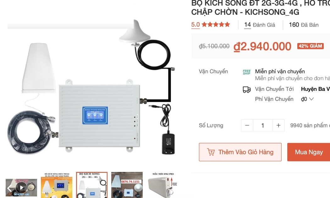 Yêu cầu gỡ bỏ các thiết bị kích sóng di động trên các sàn thương mại điện tử. Ảnh minh họa.