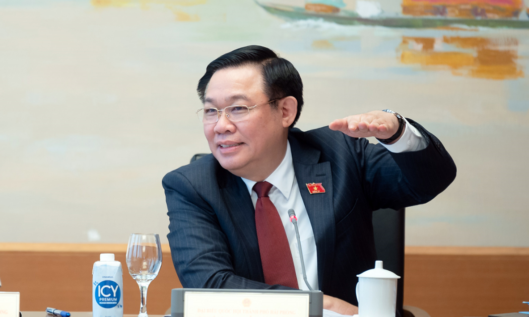 Chủ tịch Quốc hội Vương Đình Huệ phát biểu tại phiên thảo tổ về Luật Bảo hiểm xã hội (sửa đổi) chiều ngày 2/11/2023.