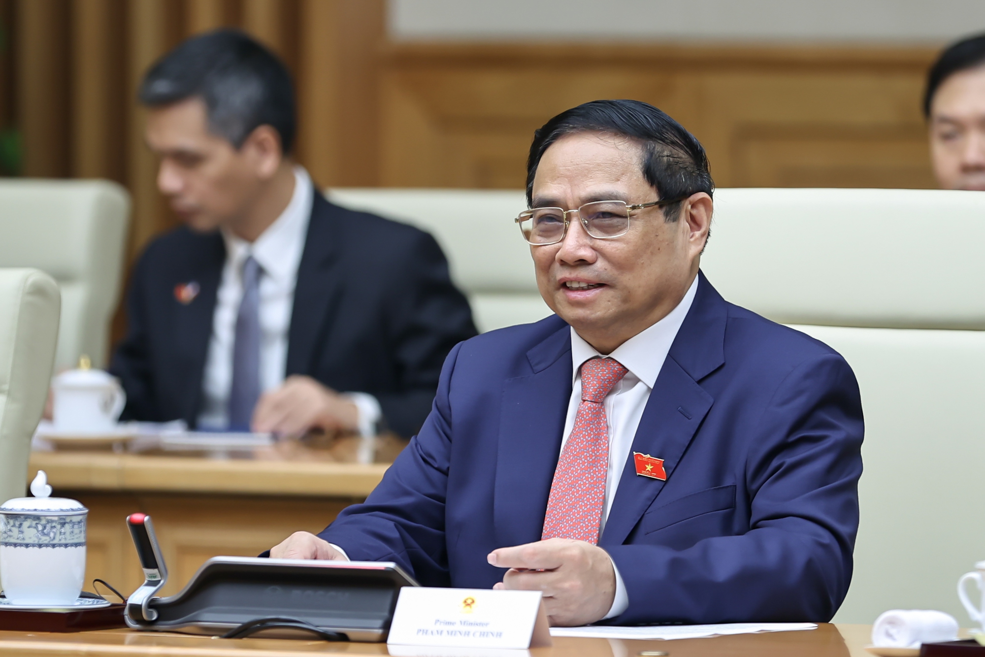 Thủ tướng Phạm Minh Chính nhấn mạnh, chuyến thăm của Thủ tướng Mark Rutte góp phần đẩy mạnh, làm sâu sắc hơn nữa quan hệ Đối tác Toàn diện Việt Nam-Hà Lan - Ảnh: VGP.