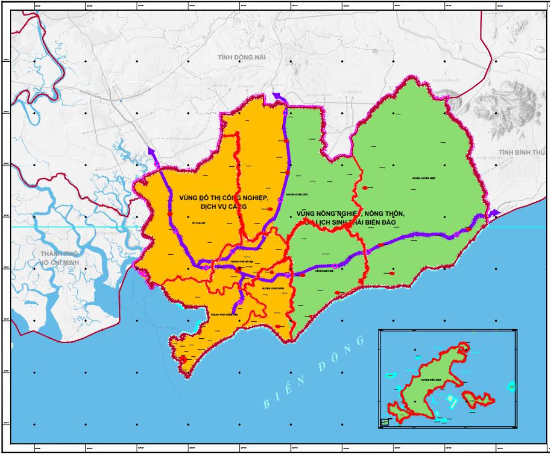 Phương án quy hoạch xây dựng vùng liên huyện, vùng huyện tỉnh Bà Rịa - Vũng Tàu  - Nguồn: UBND tỉnh Bà Rịa - Vũng Tàu.