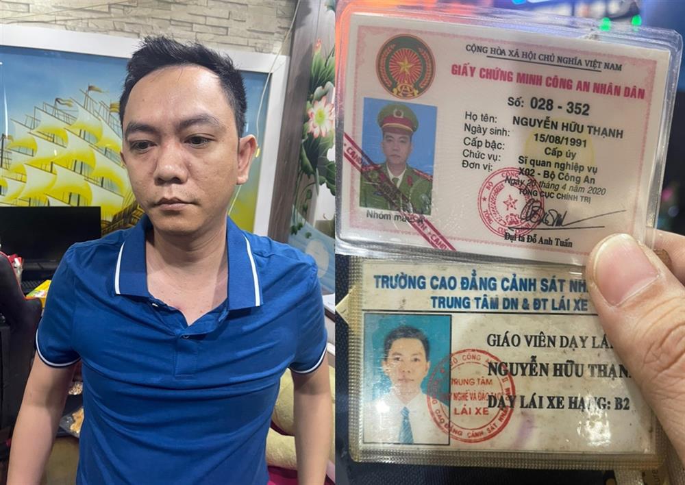 Đối tượng Nguyễn Hữu Thạnh cùng tang vật. (Ảnh Công an TP. Đà Nẵng).