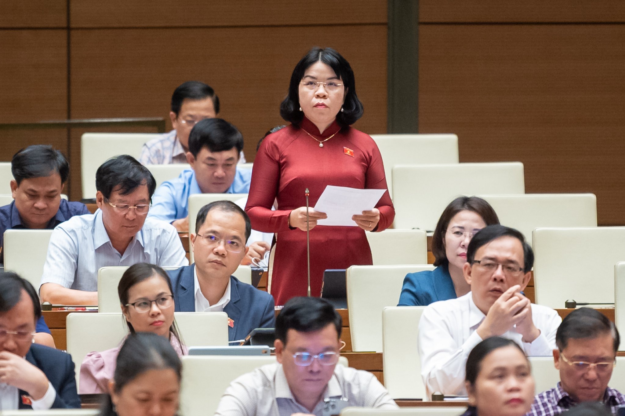Đại biểu Nguyễn Thị Ngọc Xuân, Đoàn Đại biểu Quốc hội tỉnh Bình Dương. Ảnh - Quochoi.vn.