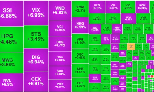 Thị trường bùng nổ, 84 cổ phiếu kịch trần, VN-Index tăng hơn 3%
