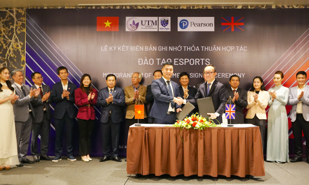 Ký kết bản ghi nhớ thoả thuận hợp tác về đào tạo Thể thao Điện tử (eSports) giữa Trường Đại học Công nghệ và quản lý Hữu nghị (UTM) và Tổ chức giáo dục Pearson Vương Quốc Anh (Pearson UK).