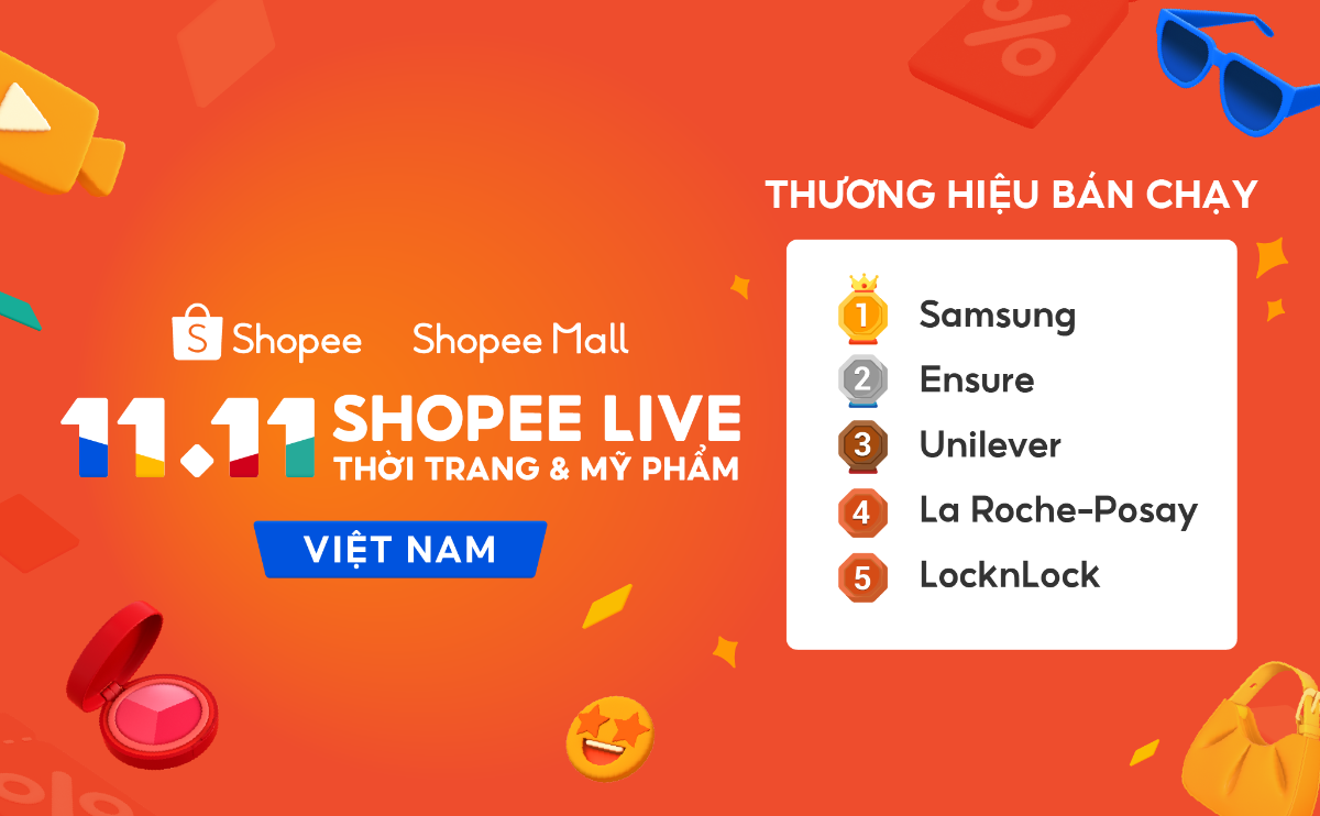 Loạt thương hiệu được y&ecirc;u th&iacute;ch tr&ecirc;n Shopee Mall gồm Samsung, Ensure, Unilever, La Roche-Posay, v&agrave; LocknLock.