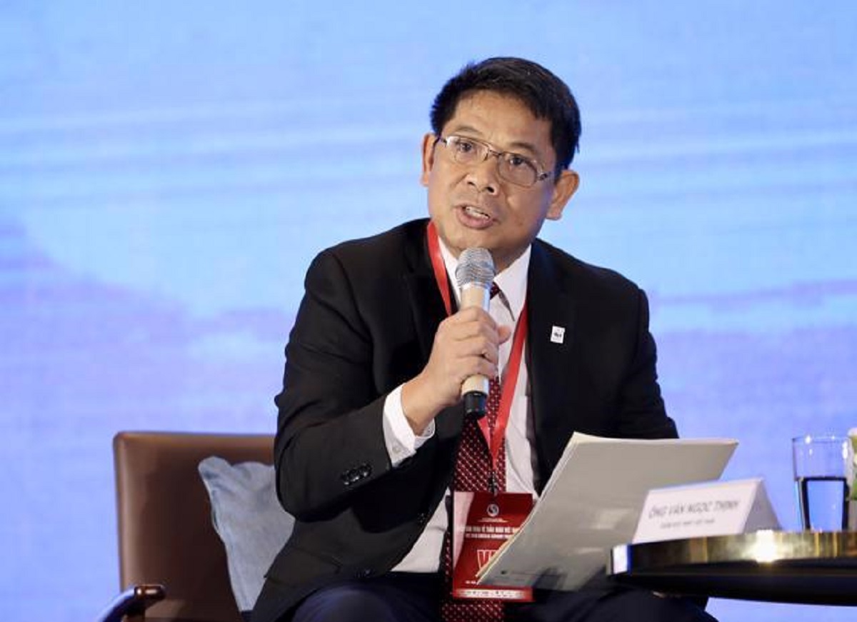 Ông Văn Ngọc Thịnh, Giám đốc WWF Việt Nam phát biểu tại phiên thảo luận chuyên đề, Diễn đàn Kinh tế tuần hoàn 2023. Ảnh: Việt Dũng.