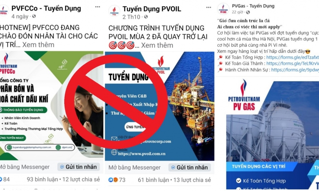 Nhiều trang fanpage giả mạo, lừa đảo tuyển dụng người lao động tràn lan trên các mạng xã hội