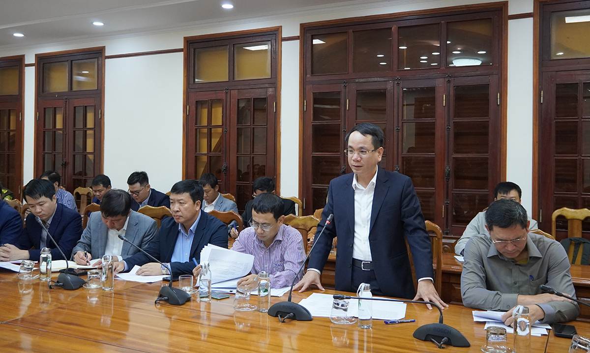 Phó Chủ tịch UBND tỉnh Quảng B&igrave;nh Phan Mạnh H&ugrave;ng ph&aacute;t biểu tại buổi l&agrave;m việc