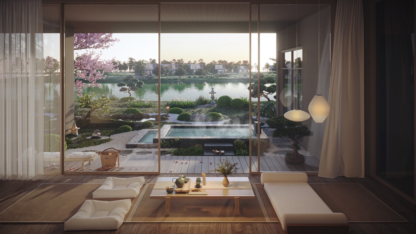 Những căn biệt thự với kho&aacute;ng n&oacute;ng v&agrave;o tận nh&agrave;.