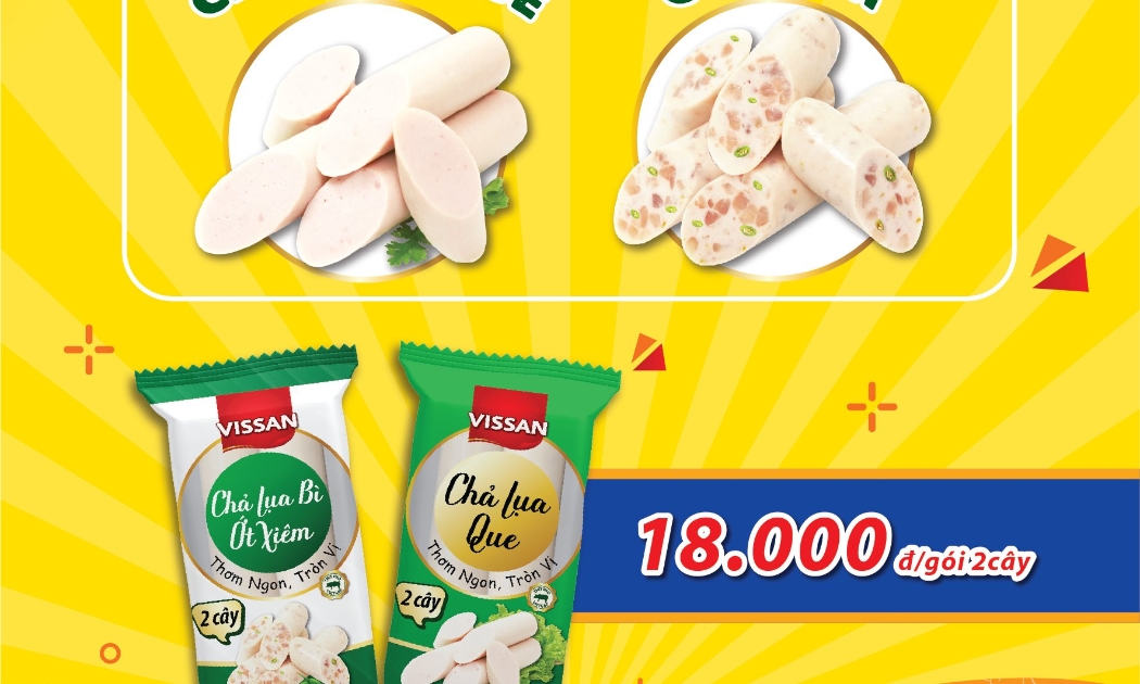 Công ty Cổ phần Việt Nam Kỹ nghệ Súc sản VISSAN đã nghiên cứu phát triển và cho ra mắt sản phẩm mới “Chả Lụa Que và Chả Lụa Bì Ớt Xiêm”.