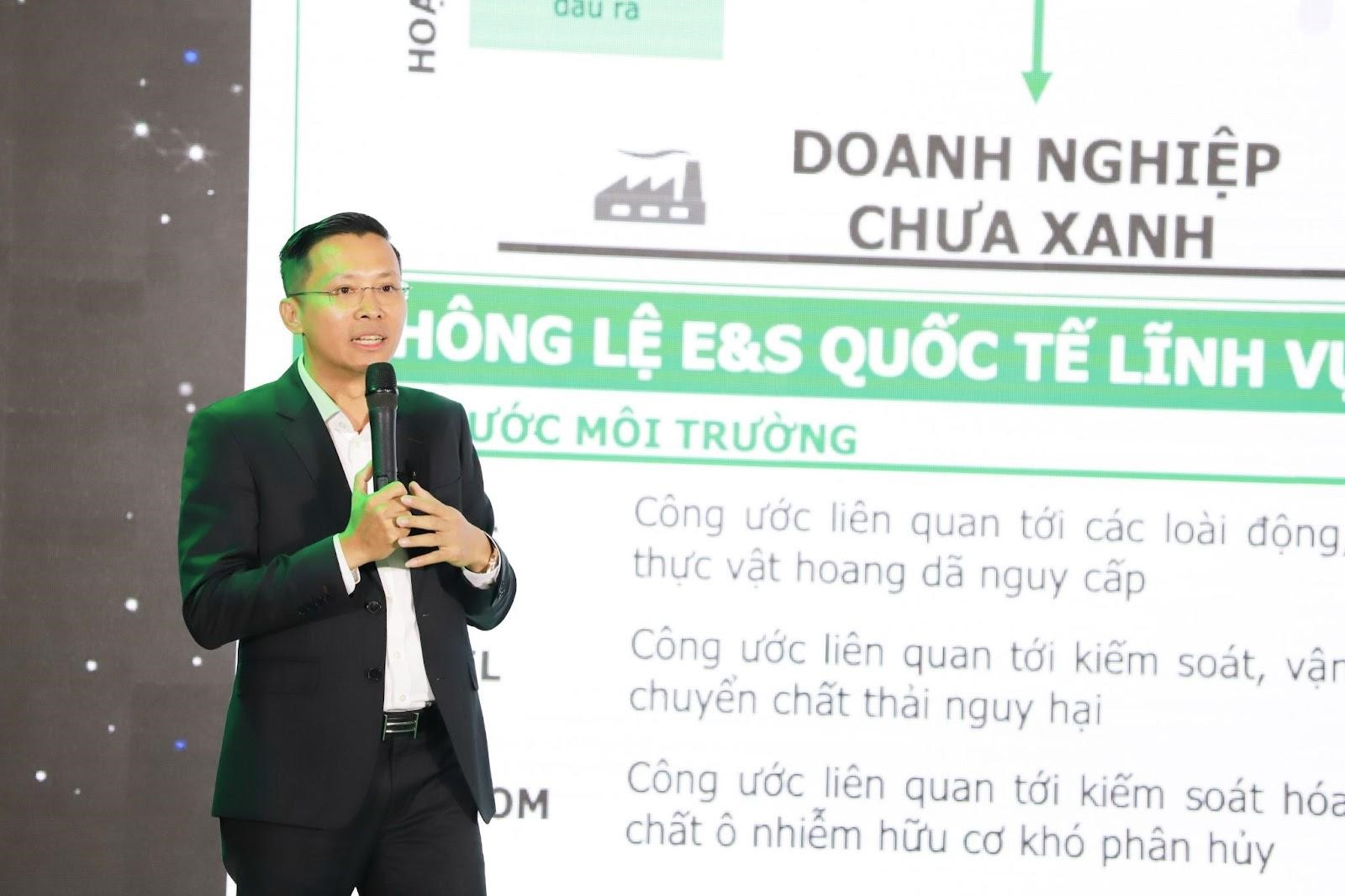 CEO MB chia sẻ về cách thức doanh nghiệp có thể tiếp cận tín dụng xanh từ các lĩnh vực xanh và chưa xanh.
