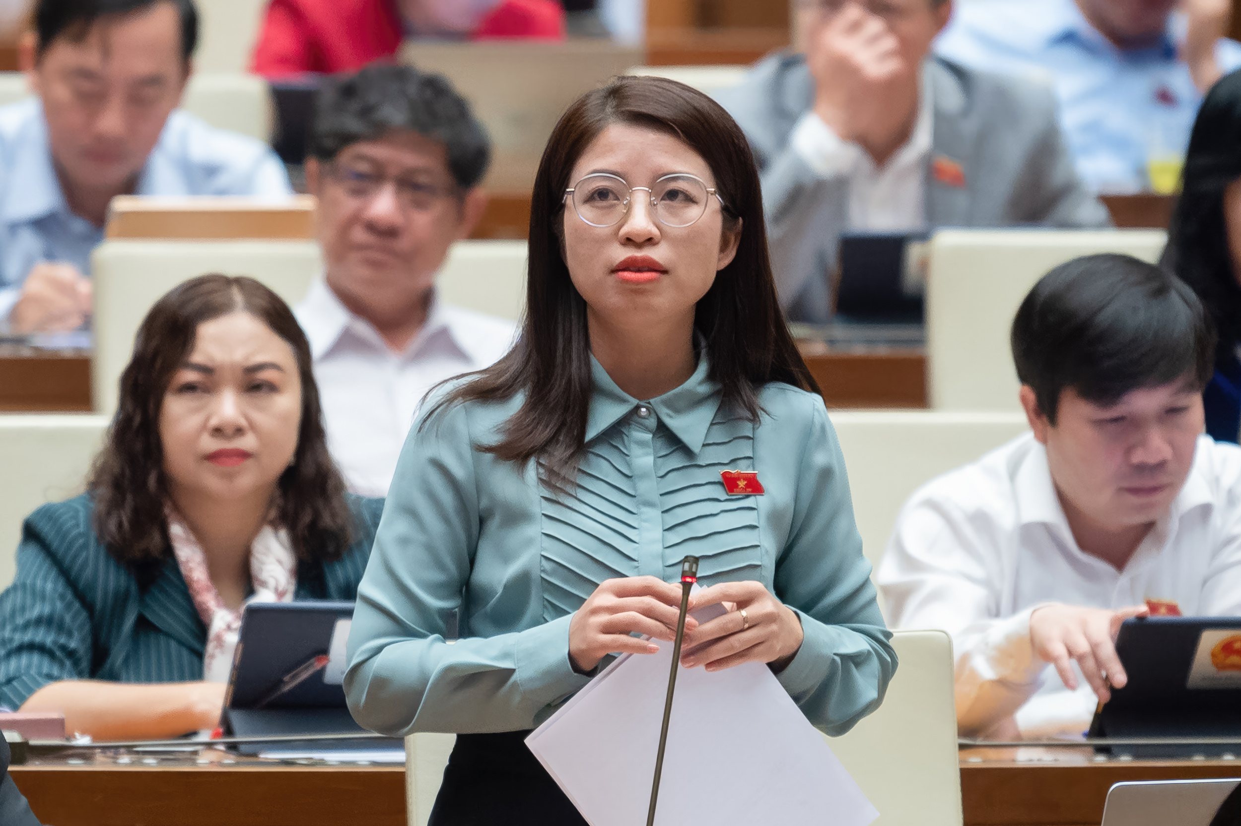 &nbsp;Đại biểu Nguyễn Thị H&agrave;, đo&agrave;n Đại biểu Quốc hội tỉnh Bắc Ninh. Ảnh: Quochoi.vn.