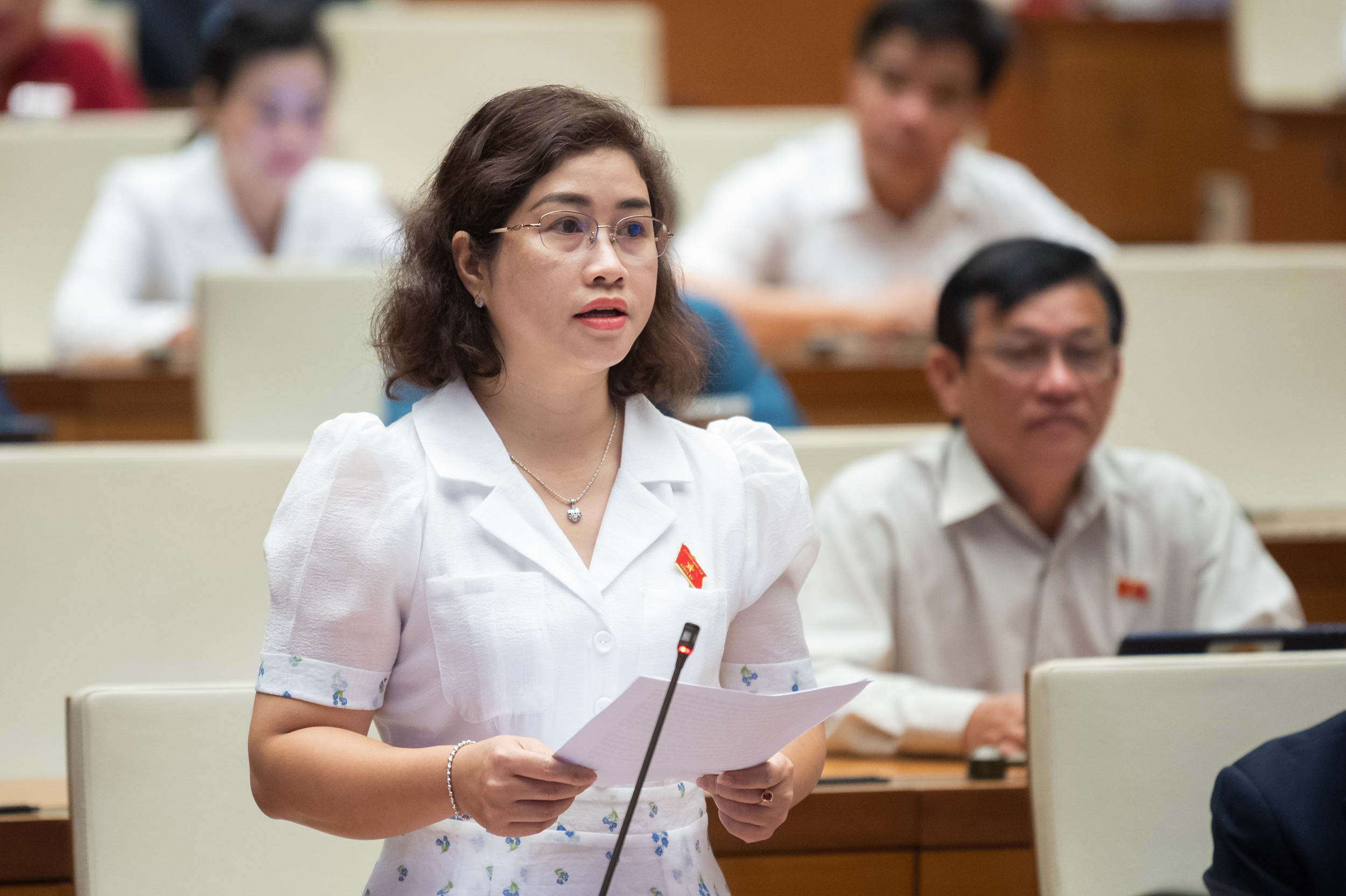 Đại biểu Phạm Thị Kiều, Đo&agrave;n Đại biểu Quốc hội tỉnh Đắk N&ocirc;ng. Ảnh - Quochoi.vn.