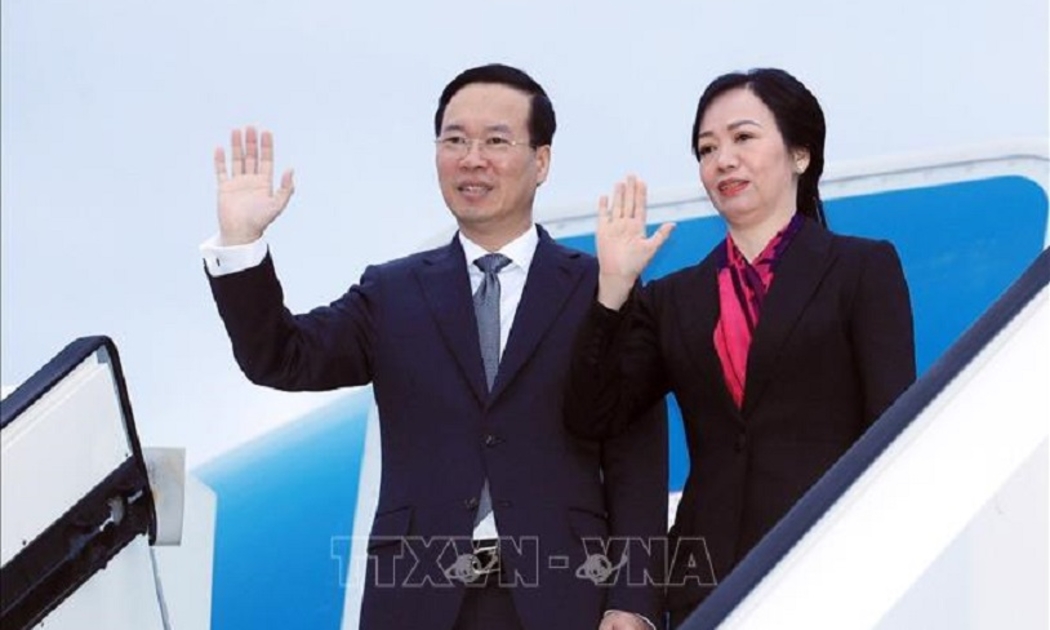 Chủ tịch nước Võ Văn Thưởng và Phu nhân rời tỉnh Fukuoka, kết thúc tốt đẹp chuyến thăm chính thức Nhật Bản. Ảnh: TTXVN.