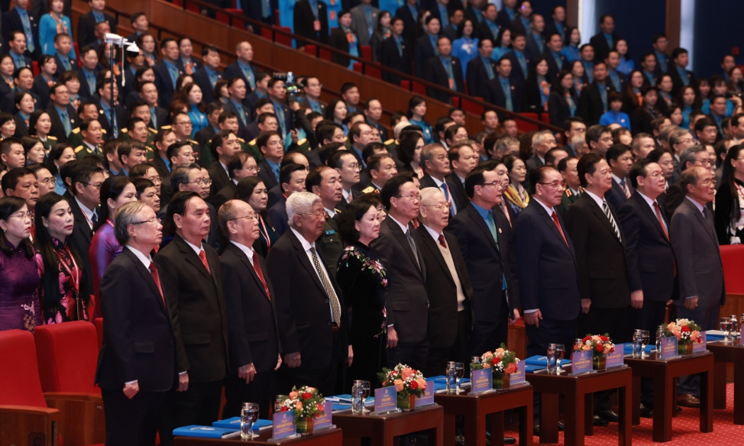 Lãnh đạo Đảng Nhà nước, nguyên lãnh đạo Đảng, Nhà nước dự Đại hội XIII Công đoàn Việt Nam. 