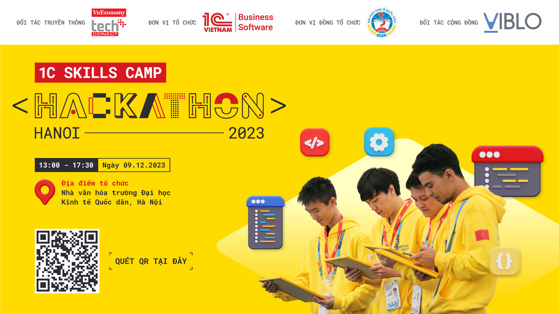 Sắp diễn ra chung kết cuộc thi lập trình Hackathon Quốc tế 1C Skills Camp Hackathon Hanoi 2023