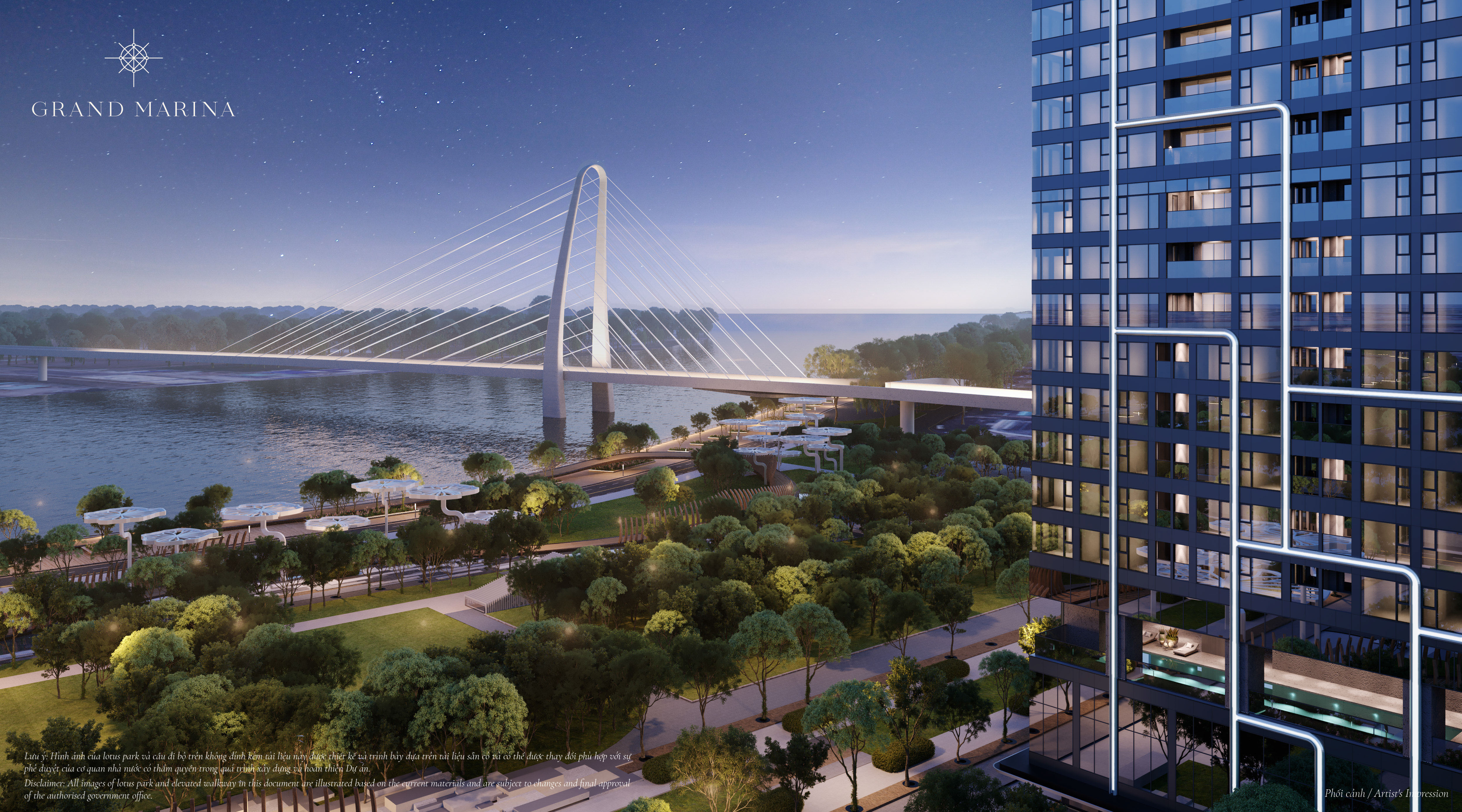 Vị trí độc tôn ven sông Sài Gòn đem đến tầm nhìn đắt giá cho các căn hộ hàng hiệu JW Marriott tại tòa Sea. Ảnh: Masterise Homes.