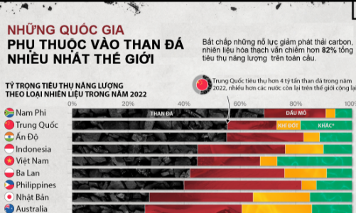 Những quốc gia phụ thuộc vào than đá nhiều nhất thế giới, Việt Nam trong top 5