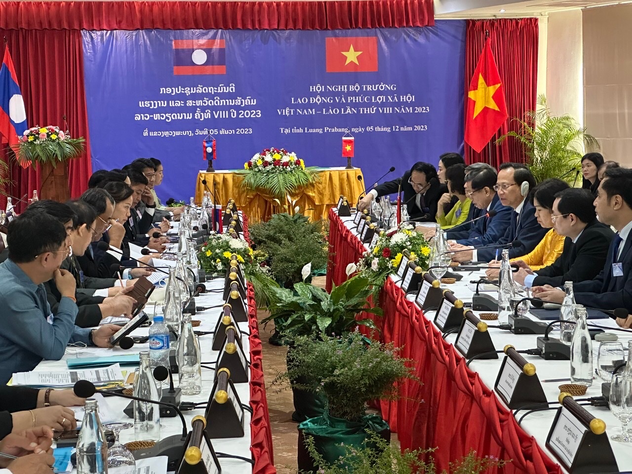 Hội nghị Bộ trưởng Lao động và Phúc lợi xã hội Lào - Việt Nam lần thứ 8. Ảnh - MOLISA.