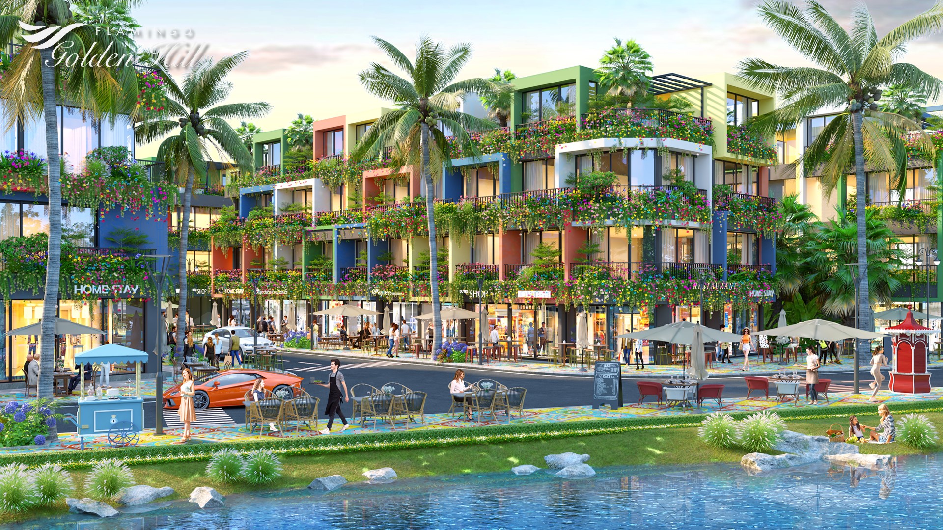 Phối cảnh một góc thành phố xanh Flamingo Golden Hill Ảnh: Flamingo Holdings.