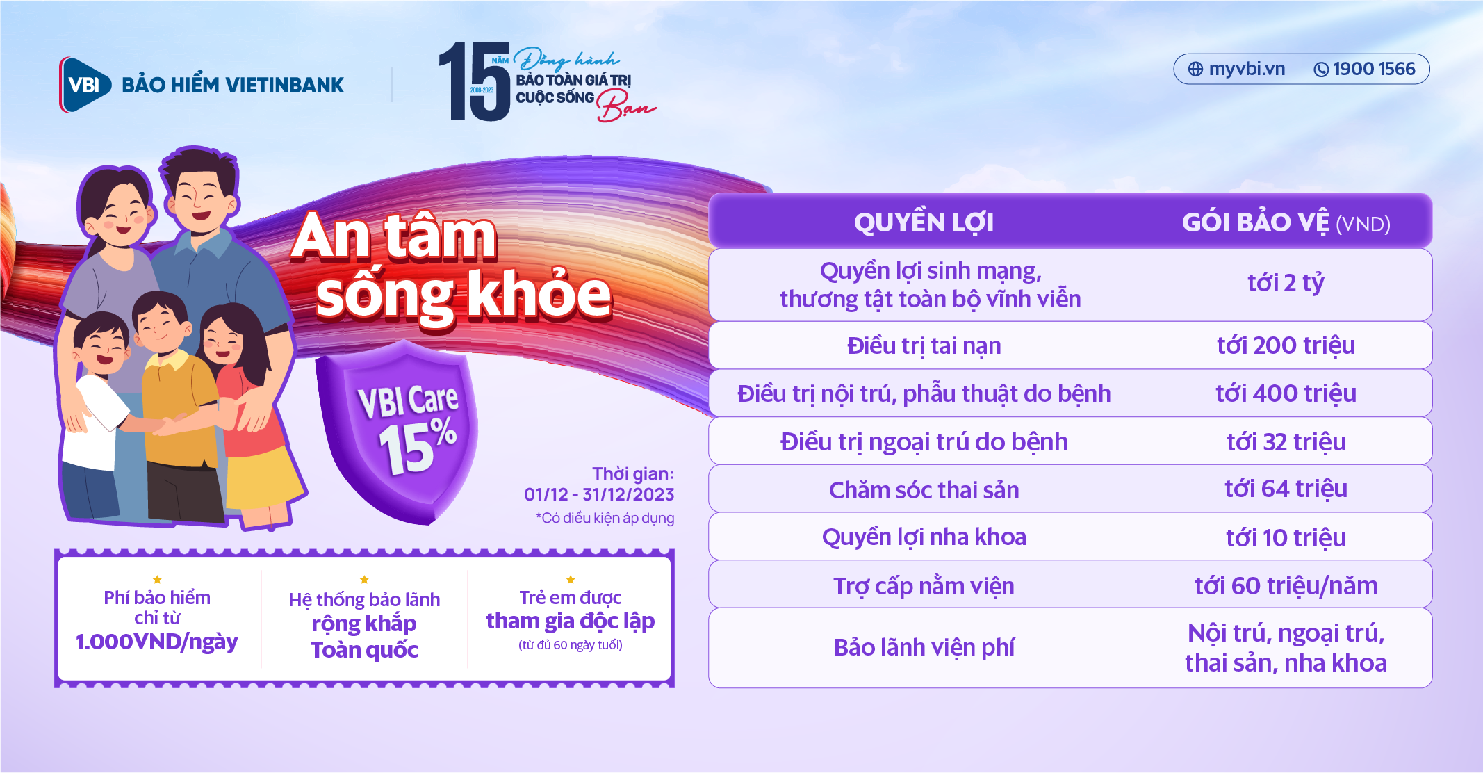 Vươn tầm bảo vệ, an t&acirc;m sống khỏe c&ugrave;ng Bảo hiểm sức khỏe VBICare.