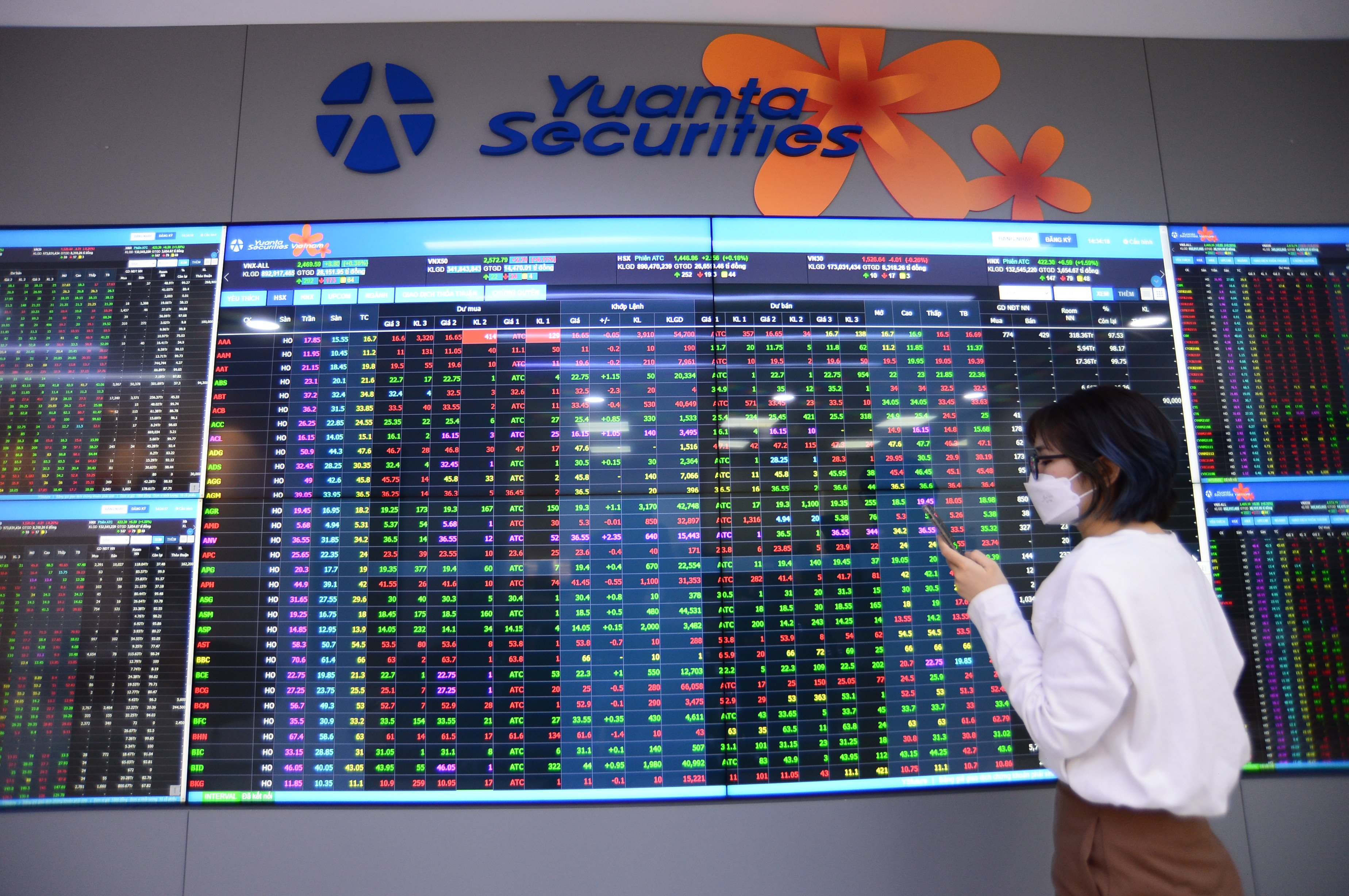 Nh&agrave; đầu tư tại s&agrave;n giao dịch c&ocirc;ng ty chứng kho&aacute;n Yuanta Việt Nam.