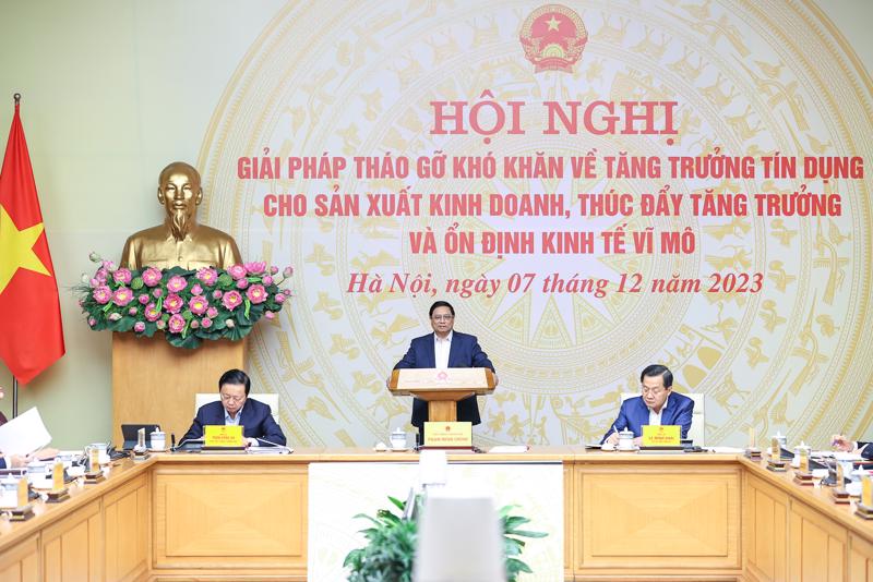Prime Minister Pham Minh Chinh at the meeting. Photo: VGP