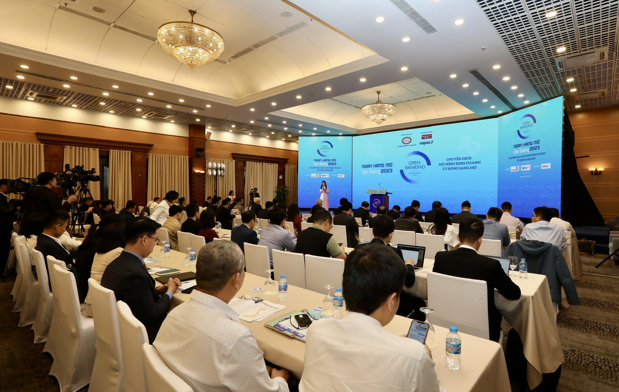 Hội thảo Ngân hàng mở/Open Banking 2023 cũng quy tụ một loạt gương mặt xuất sắc trong lĩnh vực công nghệ ngân hàng. Ảnh: Việt Dũng