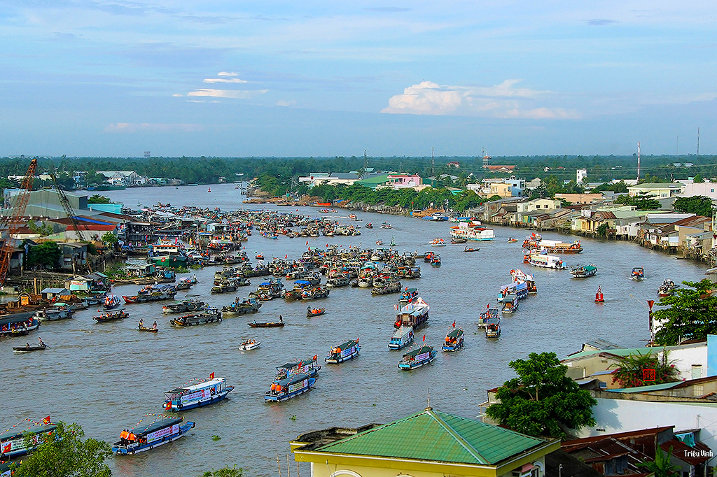 Một góc chợ nổi Cái Răng, Cần Thơ. Ảnh internet.