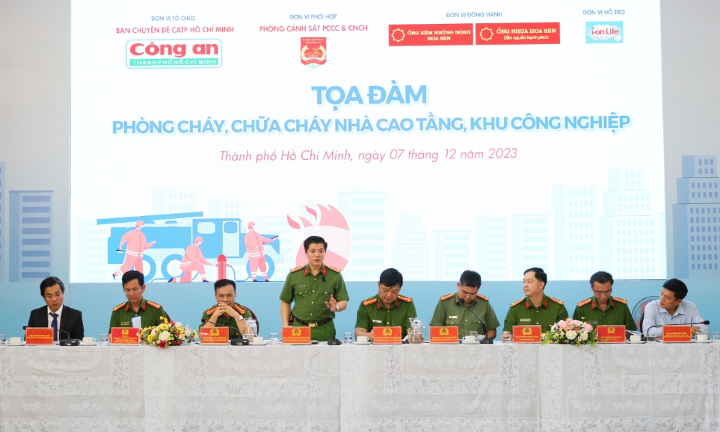 Tọa đàm “Phòng cháy, chữa cháy nhà cao tầng, khu công nghiệp” diễn ra chiều 7/12 tại TP.HCM.