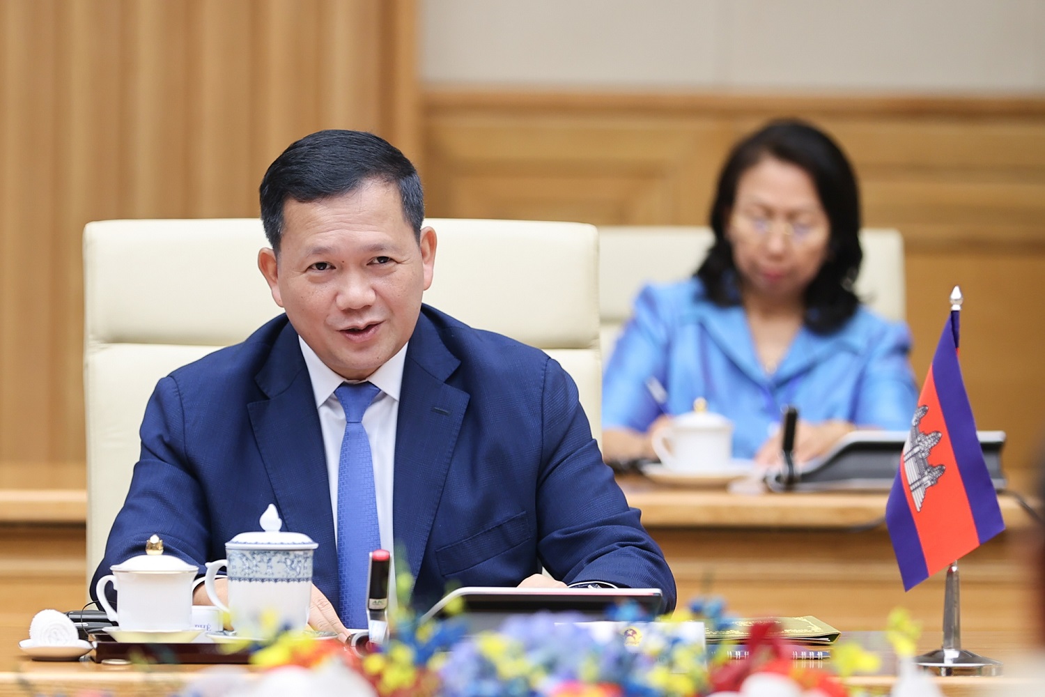Thủ tướng Samdech Moha Bovor Thipadei Hun Manet bày tỏ vui mừng được lần đầu tiên đến thăm chính thức Việt Nam trên cương vị mới. Ảnh: VGP.