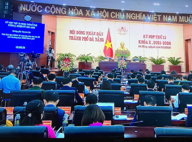 Toàn cảnh kỳ họp 15 HĐND TP. Đà Nẵng khóa X. Ảnh Ngô Anh Văn.