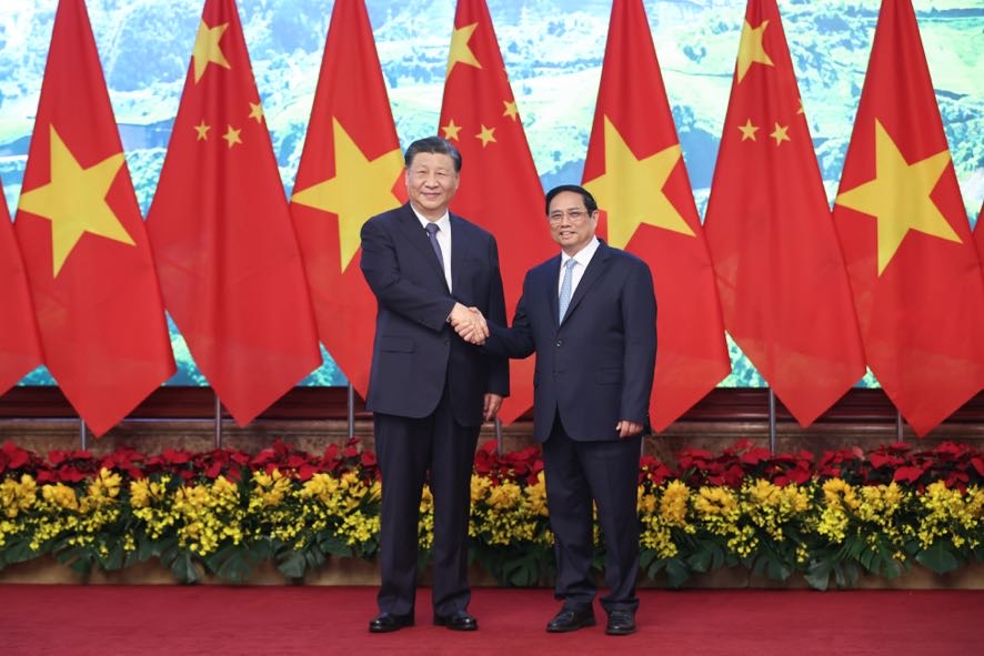 Thủ tướng Phạm Minh Chính và Tổng Bí thư, Chủ tịch nước Trung Quốc Tập Cận Bình - Ảnh: VGP.