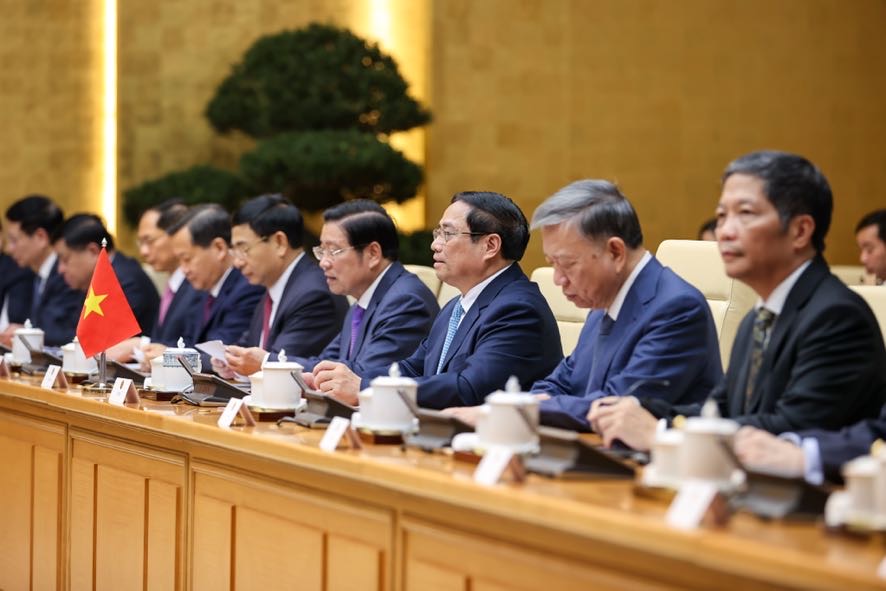 Thủ tướng Phạm Minh Chính khẳng định, Việt Nam coi phát triển quan hệ với Trung Quốc là yêu cầu khách quan, lựa chọn chiến lược và ưu tiên hàng đầu trong chính sách đối ngoại - Ảnh: VGP.