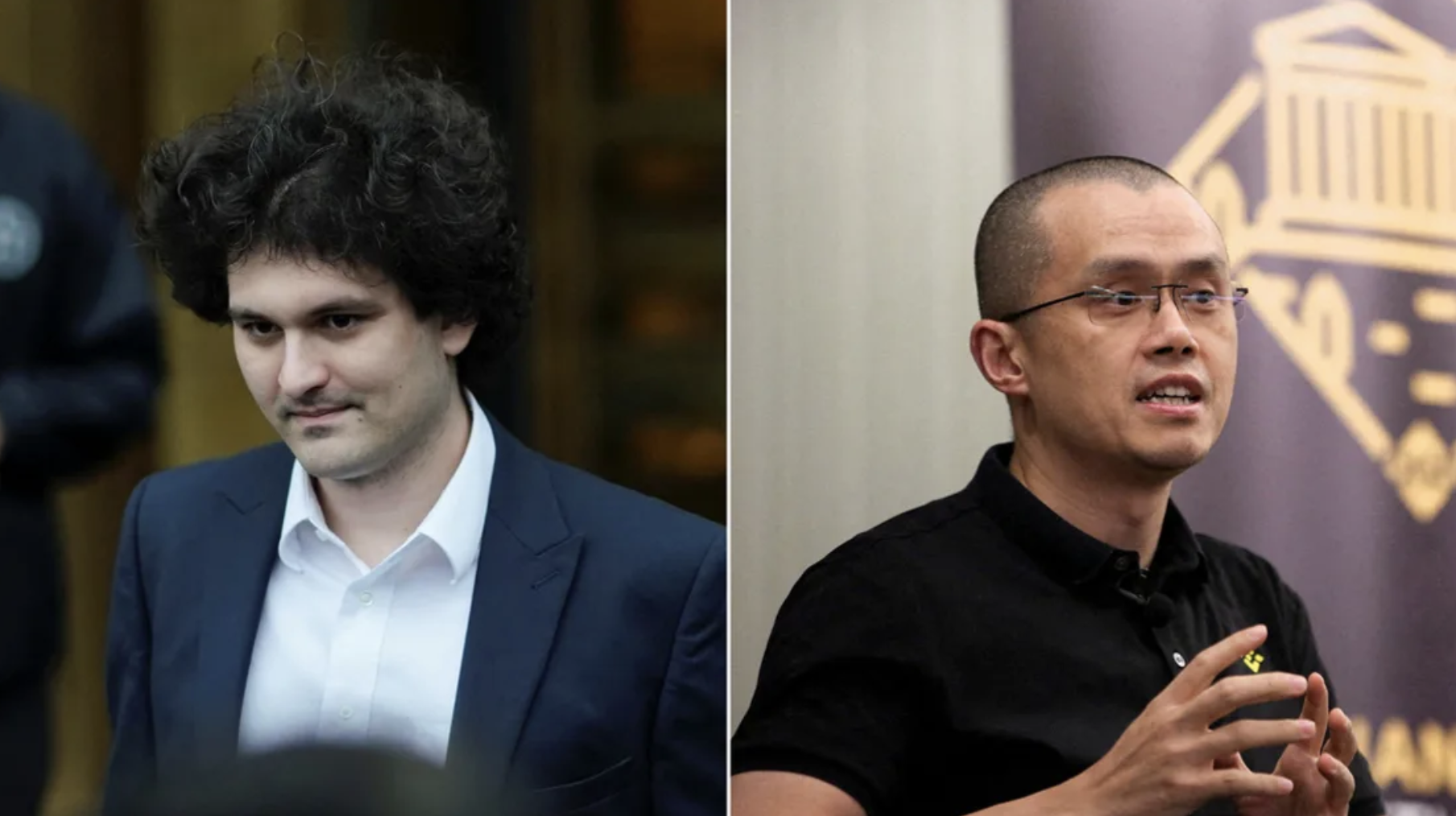 Sam Bankman-Fried (trái) và Changpeng Zhao - Ảnh: Reuters.