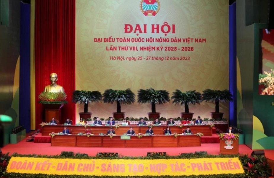 Đại hội đại biểu toàn quốc Hội Nông dân Việt Nam lần thứ VIII, nhiệm kỳ 2023-2028 diễn ra từ ngày 25 đến 27/12, tại Hà Nội.