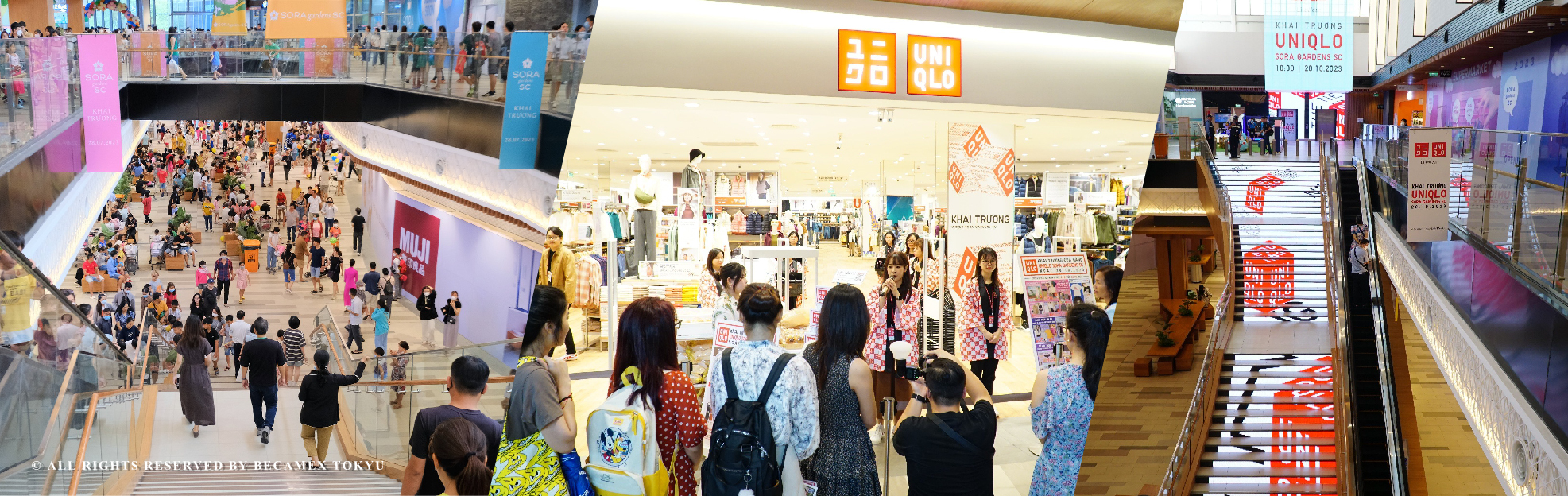 Famous Japanese brands at the SORA gardens SC shopping center.