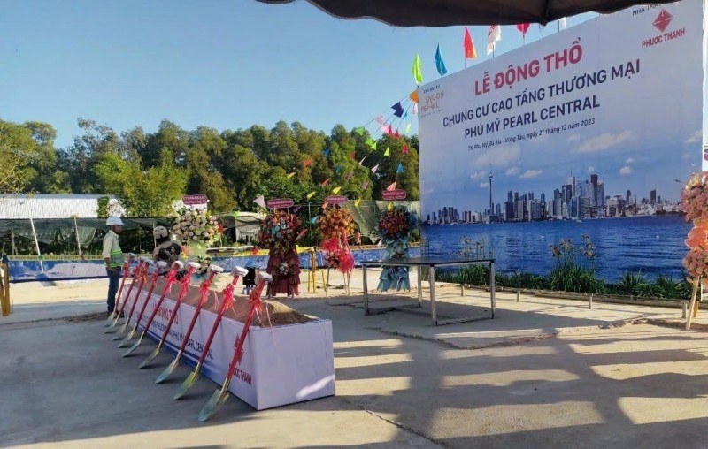 Lễ động thổ dự án chung cư cao tầng thương mại Phú Mỹ Pearl Central đã diễn ra trên địa bàn thị xã Phú Mỹ - Ảnh: IT.