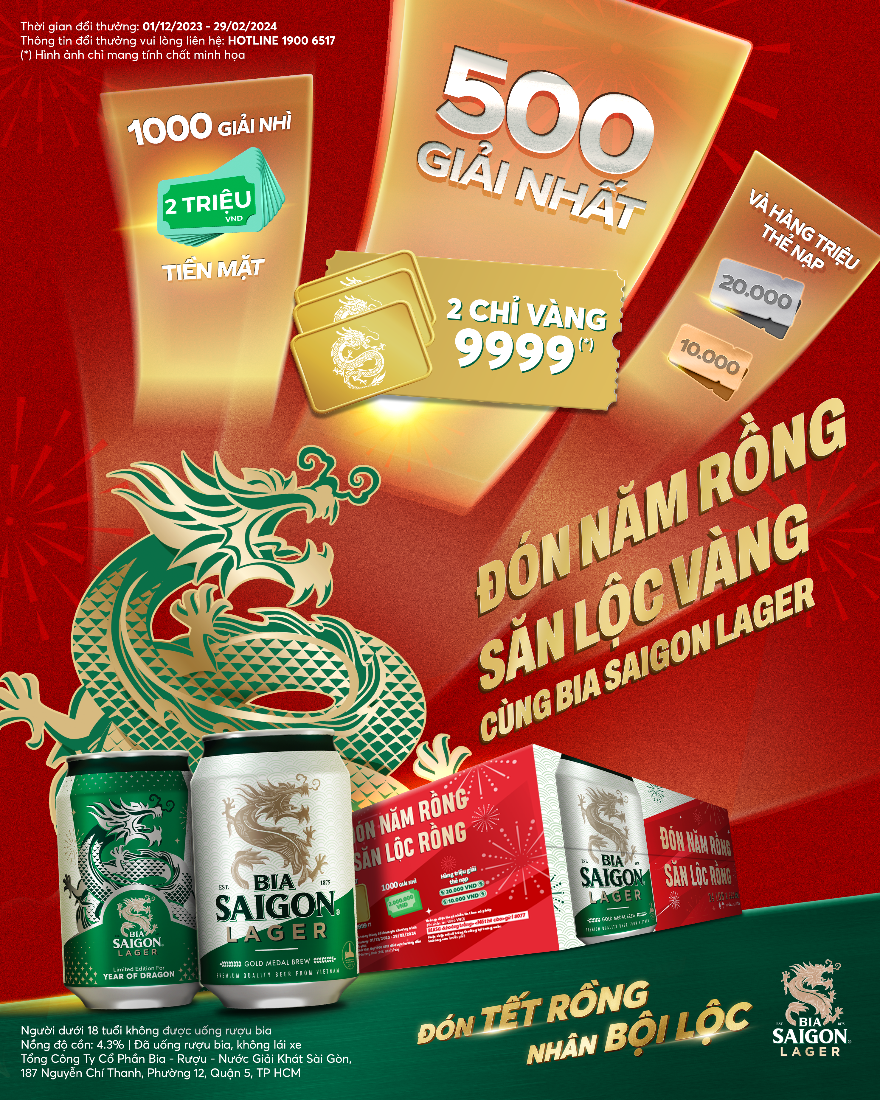 Bia Saigon “Đón Tết Rồng, Nhân Bội Lộc" chào đón Xuân Giáp Thìn 2024 - Ảnh 1