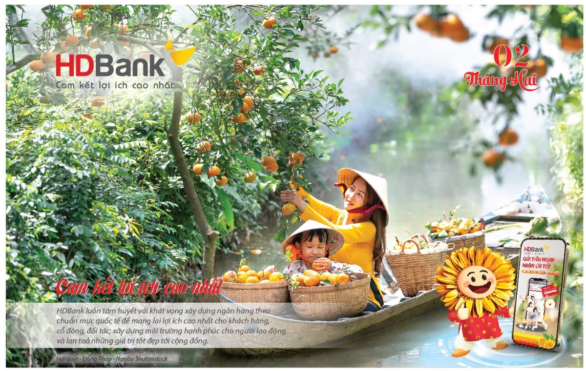 Bộ lịch để bàn của HDBank - Tháng 2/2024.