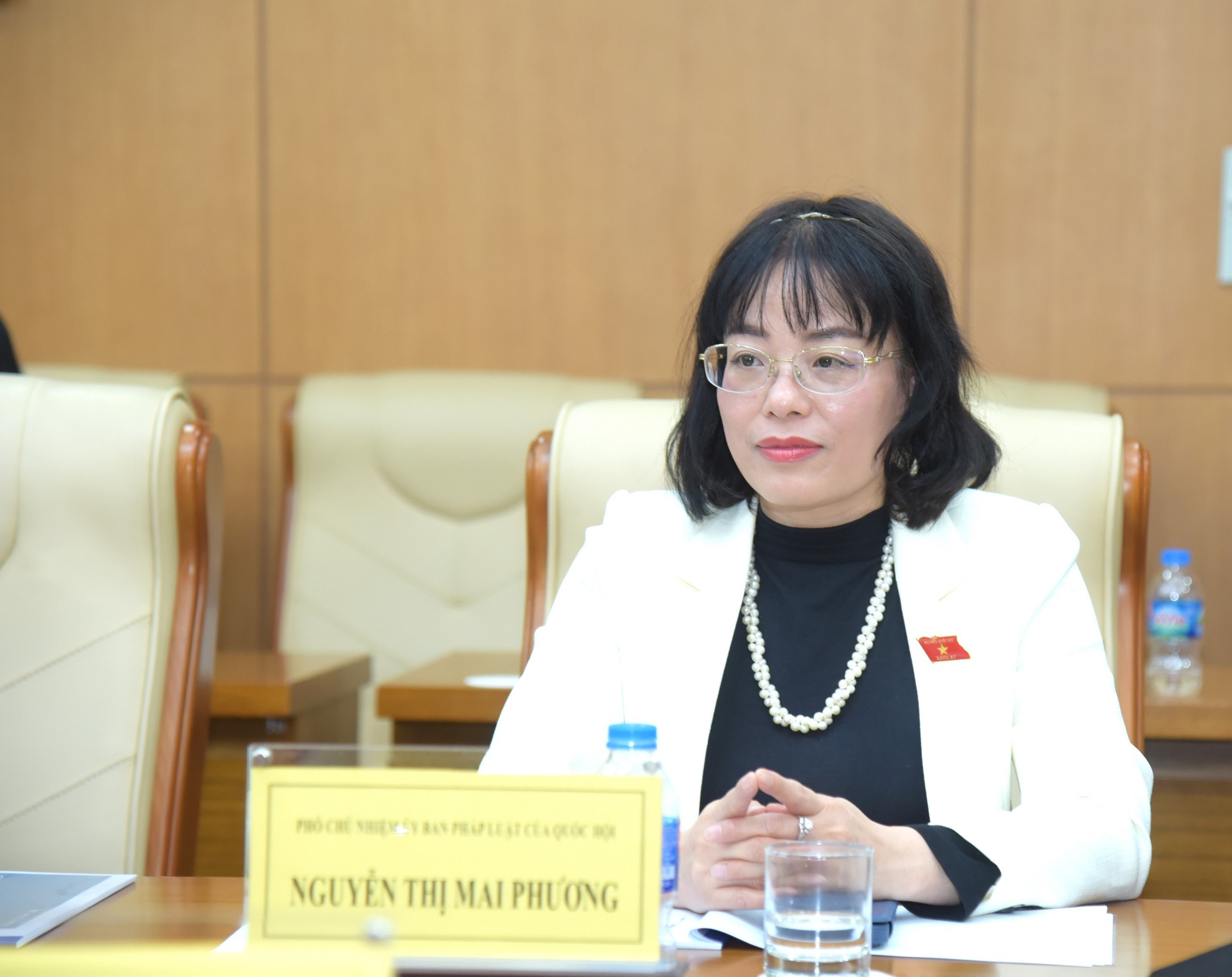 B&agrave; Nguyễn Thị Mai Phương chia sẻ tại Tọa đ&agrave;m.