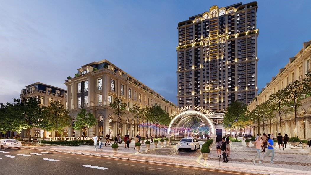 Hình ảnh diễn họa quảng trường tại dự án The Light Square Thái Bình.