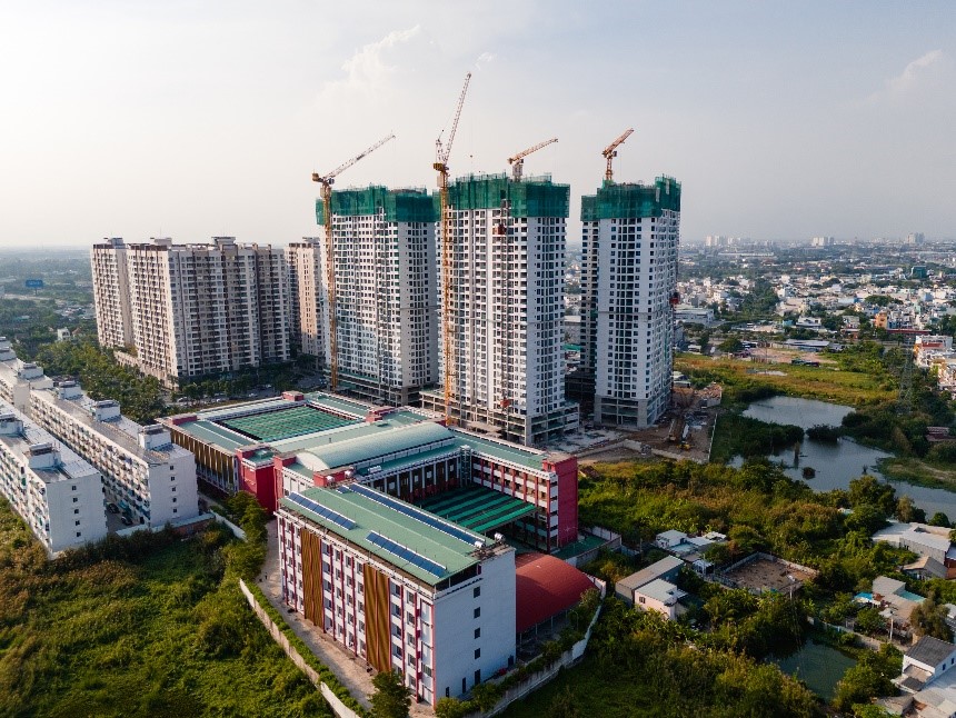 Akari City giai đoạn 2 chính thức cất nóc 4 tòa tháp vào cuối tháng 11.