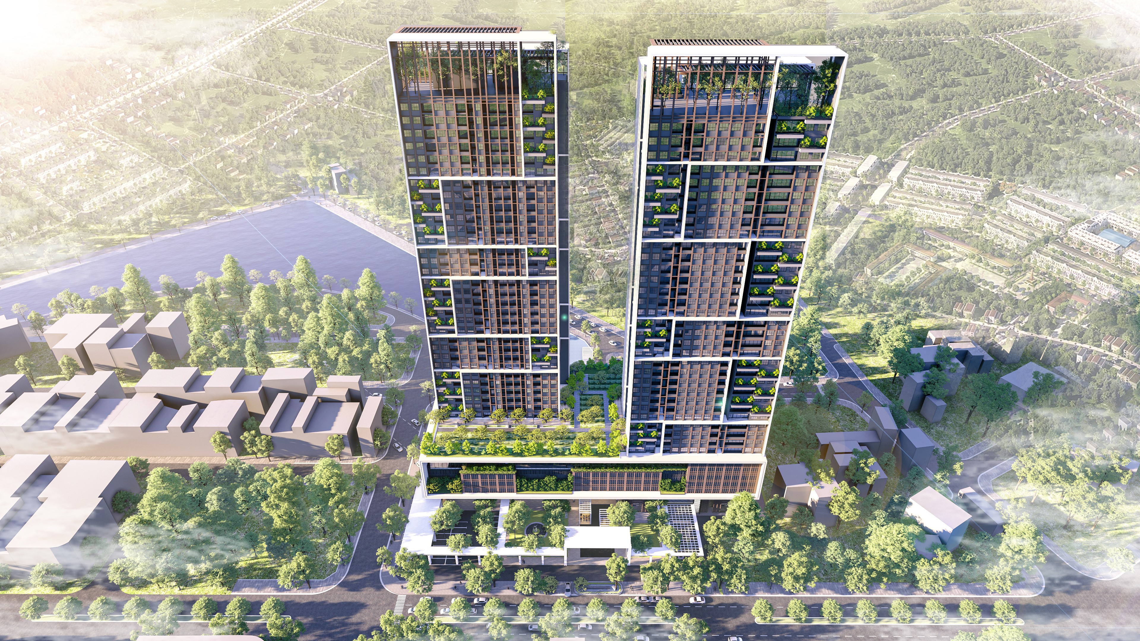 Bài dự thi đạt Giải Nhất cuộc thi ý tưởng thiết kế BV Diamond Hill Thái Nguyên của Liên danh tư vấn Aedas - Cubic. Ý tưởng sẽ được tiếp tục phát triển, hoàn thiện khi triển khai dự án.