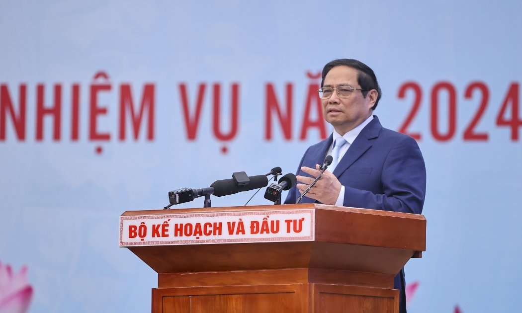 Thủ tướng Phạm Minh Chính kỳ vọng Bộ Kế hoạch và Đầu tư tiếp tục vượt qua chính mình để làm tốt hơn nữa công tác tham mưu chiến lược phát triển cho đất nước - Ảnh: VGP.