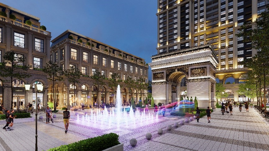 Hình ảnh diễn họa quảng trường tại dự án The Light Square Thái Bình.